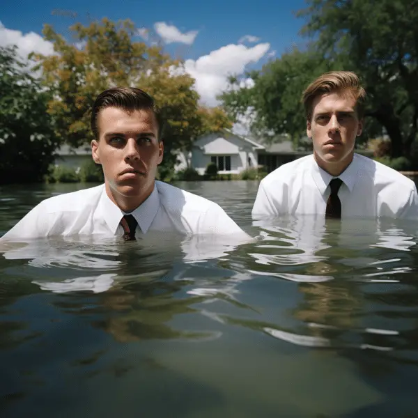 Mormon missionaries swim