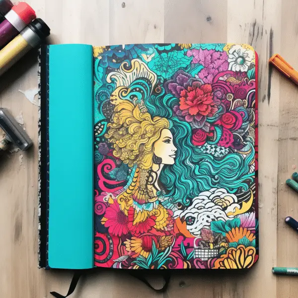 Bible journaling in a notebook