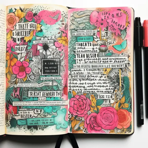 Bible journaling in a notebook