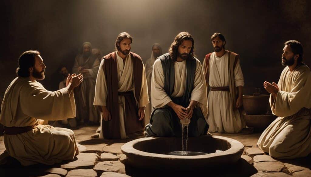 Jesus washing the disciples' feet